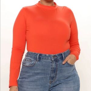 Orange mock neck bodysuit Fashion Nova 2X